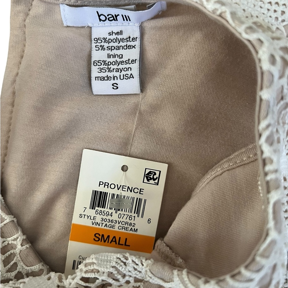 BarIII peplum lace cream ivory beige blouse size small - Picture 5 of 5